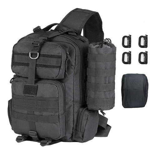 Combo Bolso Tactico Cruzado De Hombro Alfa Plus 15 Lts