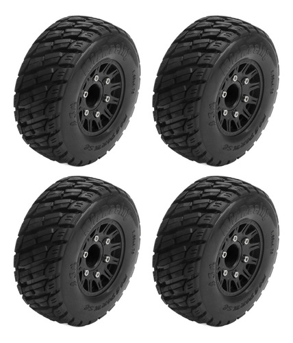 4 Neumáticos 1/10 Rc Short Course Para Camiones, Caucho Plás