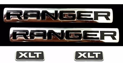 Kit Emblemas Ford Ranger Xlt - 2005 À 2012 - Modelo Original