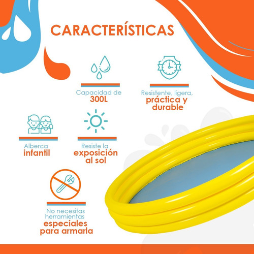 Alberca Circular Inflable Sunclub 3 Aros 157cmx25cm