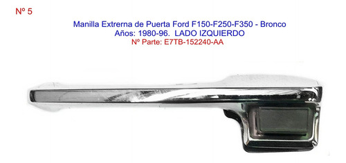 Manilla Externa Puerta Izquierd Ford F150 80-96 Original (5)