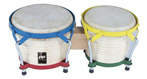 Bongos De Madera De Dos Tonos Con Herrajes Cromados