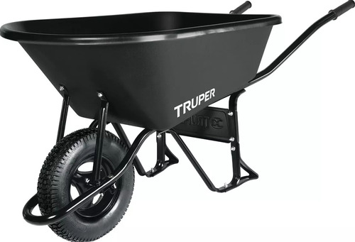 Carretilla Plastica Hasta 530kg 120 L Truper Rueda Neumatica