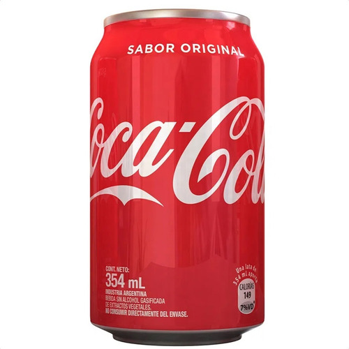 Imagen 2 de 7 de Coca Cola Lata 354ml Original Gaseosa Pack X6 Latas