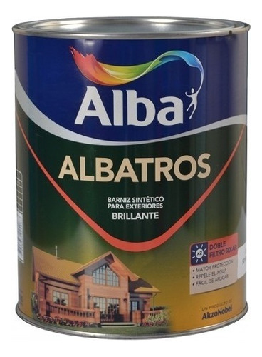 Albatros Barniz Marino Exterior Bte Doble Filtro Solar 1lts Acabado Brillante Color Tranaparente