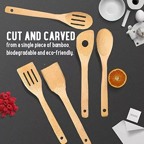 Cucharas de madera para cocinar, 12 utensilios de madera para cocinar,  juego de utensilios de cocina…Ver más Cucharas de madera para cocinar, 12