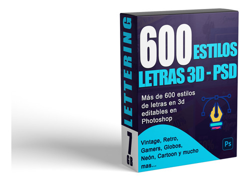 Pack Diseño Gráfico +600 Letras 3d Edt Photoshop Lettering
