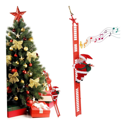 Christmas Electric Climing Santa Con Música 2024 Divertida