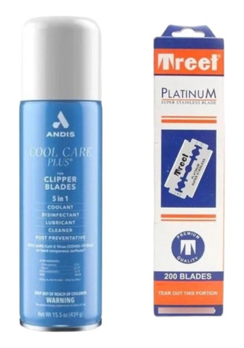 Treet Platinium Caja X200 Filos + Andis Cool Care Lubricante