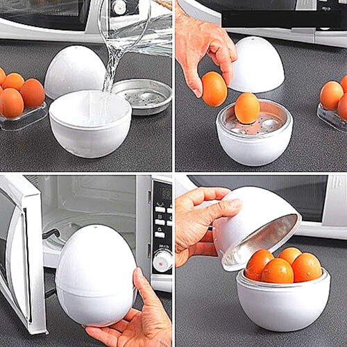 Imagem 5 de 6 de Recipiente Cozinhar Ate 04 Ovos Rapido Pratico Microondas
