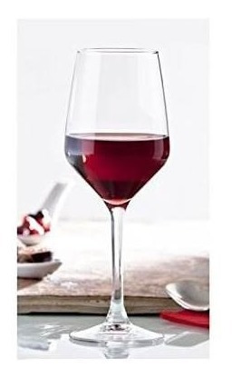 6 Copas De Vino Mencia 440ml Vidrio Templado Españolas