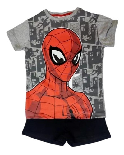 Pijama Spiderman Niños Manga Corta Hombre Araña Marvel Orig