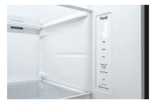 Refrigerador inteligente LG Instaview de lado a lado, 647 litros, color negro, acero inoxidable