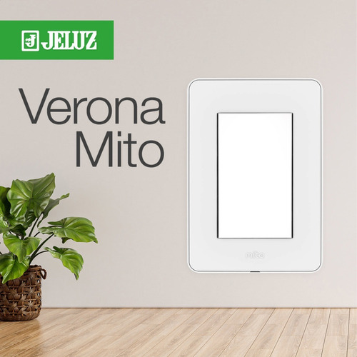 Imagen 2 de 6 de Tapa Y Bastidor Para Llave Luz Jeluz Mito Blanco