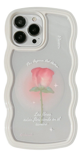 Para iPhone 11/16 Pro Max Capa Rosa Artístico Silicone Macia