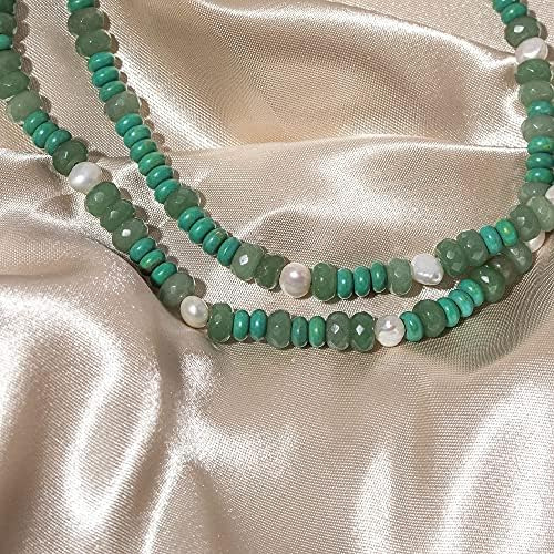 Collar Cowlyn De Doble Capa, Cadena Larga De Perlas Con De A