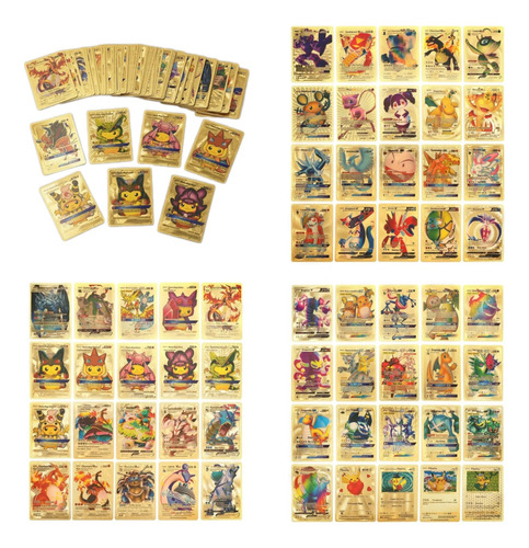 Juego 110 Cartas Pokemonet Doradas Brillantes Vmax Gx Inglés