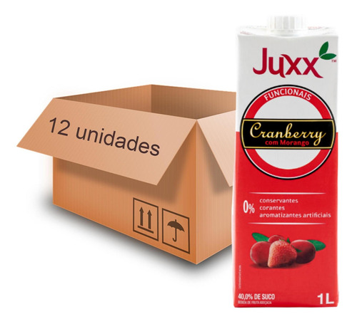 Suco De Cranberry Com Morango Juxx 1l - 12un