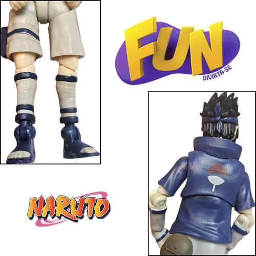 Boneco Naruto Sasuke Articulado Bandai 12cm F0136-4a Fun