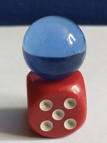 Canica Agüita Azul Translúcida 16mm (Usado)