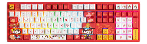 Teclado Akko 5108s Hello Kitty Peking Opera A Switch Tcc Pri Cor De Teclado Vermelho Idioma Inglês Us Internacional