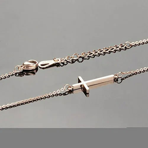 Pulsera De Tobillo De Cruz De Acero Inoxidable Clásica