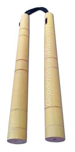 Nunchaku Okinawense Madera Blanca Con Soga Largo En3x