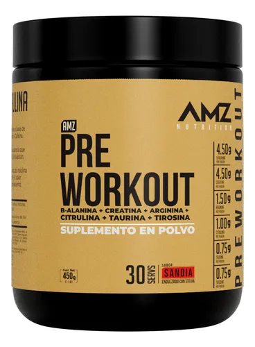comprar Pre Entreno Amz Pre Workout 450gr 30 Servicios Sabor Sandía