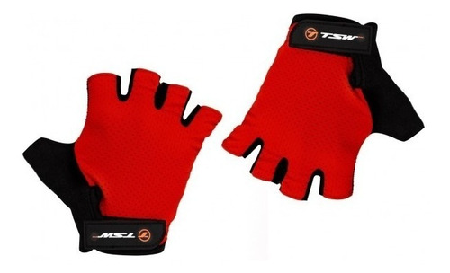 Luva Ciclismo Tsw Combat Meio Dedo Vermelha Speed Dh Mtb Par