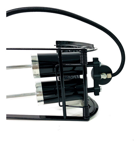 Inflador De Pie Manual Doble Cilindro De Hierro C/ Manometro