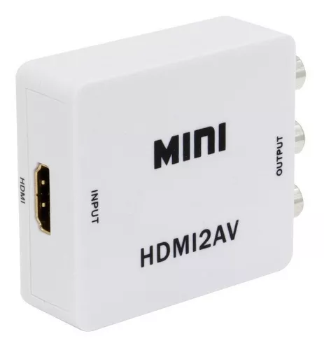 Convertidor Adaptador HDMI a AV RCA 1080p Full HD Video Blanco