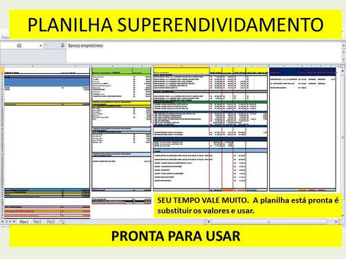 Imagem 9 de 10 de Planilha Superendividamento - Dividas - Conta - Dinheiro- Va