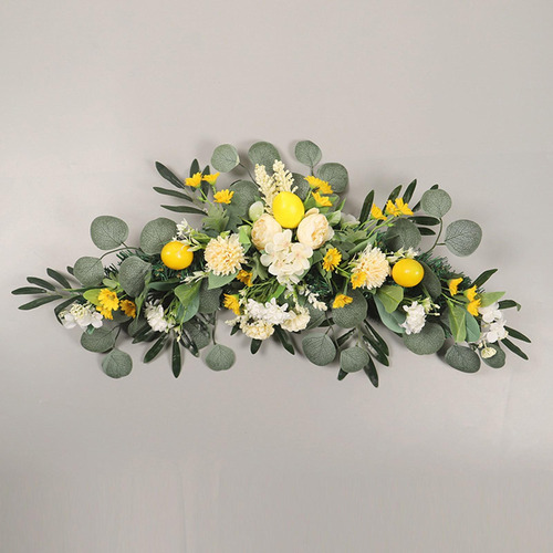 Flor Artificial Lemon Swag Fake Ranunculus Flores Fruta
