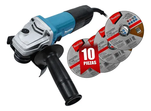comprar Miniesmeriladora Makita Mt M9510 4-1\u002F2 PuLG 850w + Discos Color Turquesa Frecuencia 50\u002F60 Hz