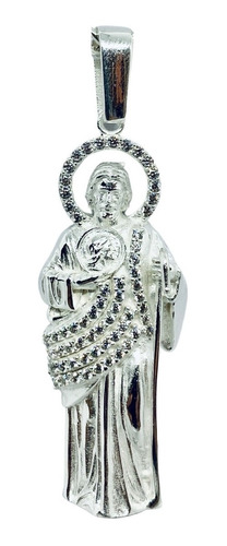 Dije De San Judas Tadeo Piedra Blanca Grande Mod3 (dplata)