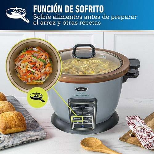 Imagen 5 de 10 de Arrocera Multifunción 10 En 1 Oster® Con Recubrimiento Antia Frecuencia 50