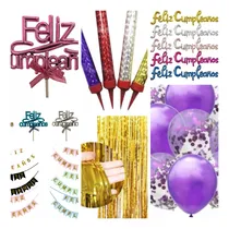 Comprar Combo Feliz Cumpleaños 25 Artículos.super Completo.