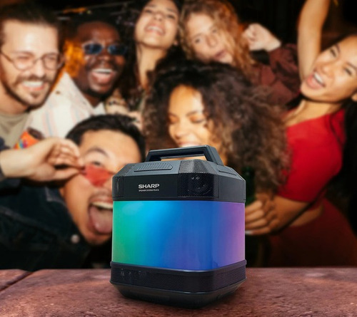 Altavoz Sharp Bluetooth 5.2 - 30w, 360° Sonido, 12 Luces Led