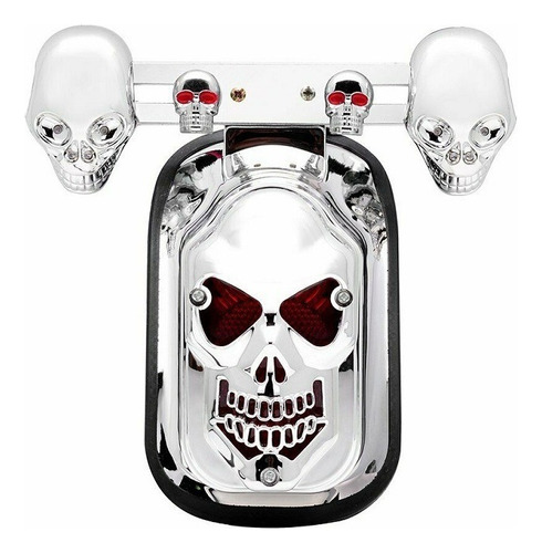 Harley Motocicleta Calavera Luz Trasera Con Flash Led