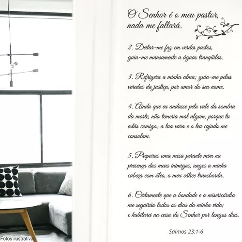 Adesivo Decorativo Parede Salmo 91 Não Temerei Mal Algum - Decore