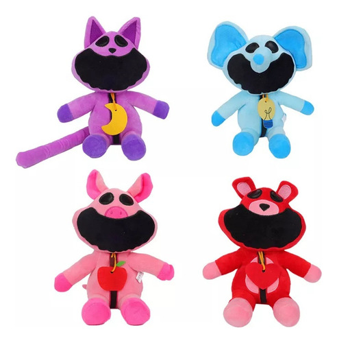 - Juguete De Peluche Con 4 Criaturas Sonrientes De Boca