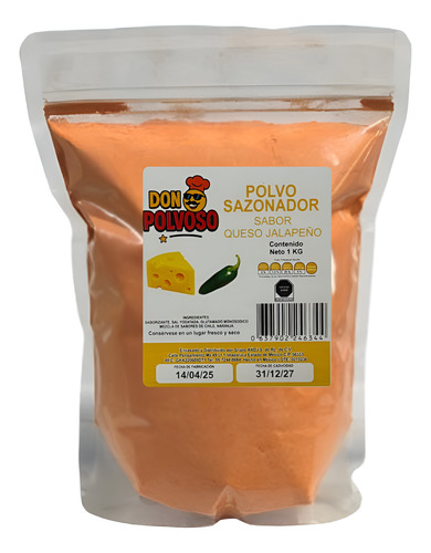 Polvo Sazonador De Botanas Sabor Queso Jalapeño 1 Kg