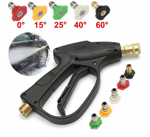 Pistola Agua Presion Hidro + 5 Punteros Lavado Autos Pack P8