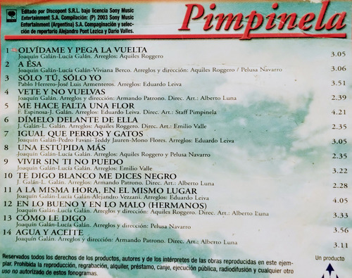 Pimpinela Cd Nuevo 14 Canciones Inolvidables