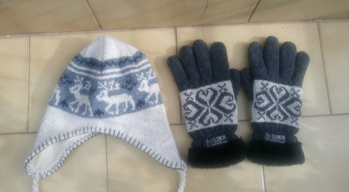 Gorro Con Orejeras Norteño Y Guantes De Lana Unisex 