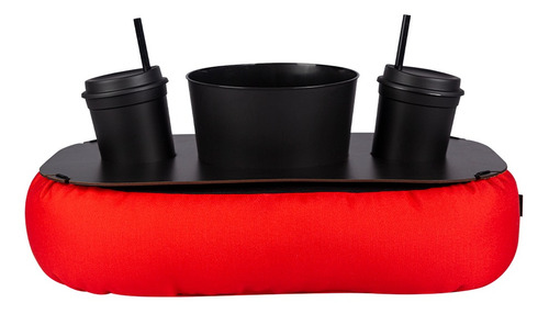 Imagem 3 de 4 de Kit Almofada Porta Pipoca Relax Com Balde E 2 Copos Canudo