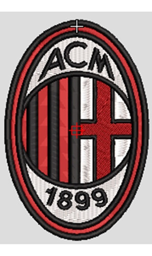 Ponchado Digitalizado Para Bordar Associazione Calcio Milan