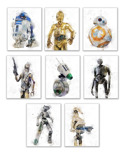 Star Wars Droids Prints - Juego De 8 (8 Pulgadas X 10 Pulgad