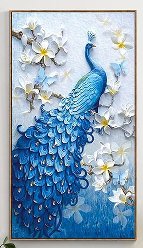 5d Diamante Pintura Kit Mosaico De Pavo Real 30x50cm .