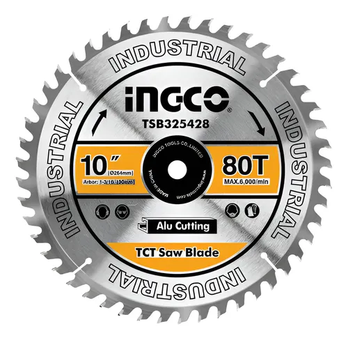 Disco De Corte Ingco Tsb325428 254mm 10 /80t Color Plateado